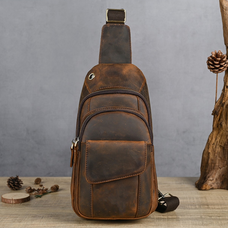 Luxury Bags Leather - Designer Luxury Multifunction Men Chest Bag