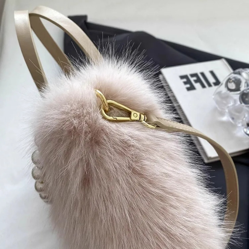 Luxury Plush Faux Fur Mini Squ - Luxury Bags Cute review and price
